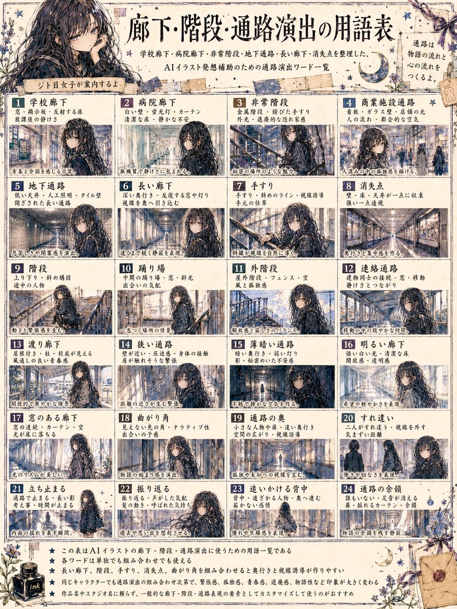 信息图 / 教育视觉 - 日语走廊词汇海报
