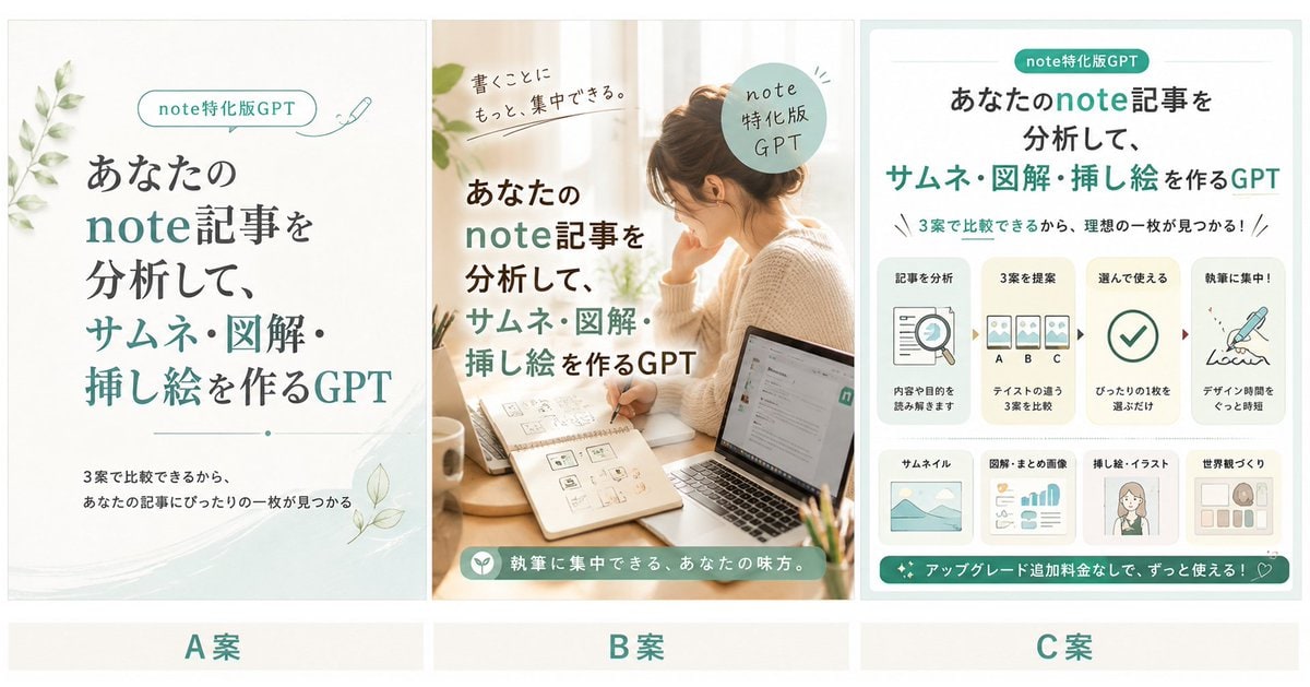 信息图/教育视觉 - 三个日本笔记GPT封面方案