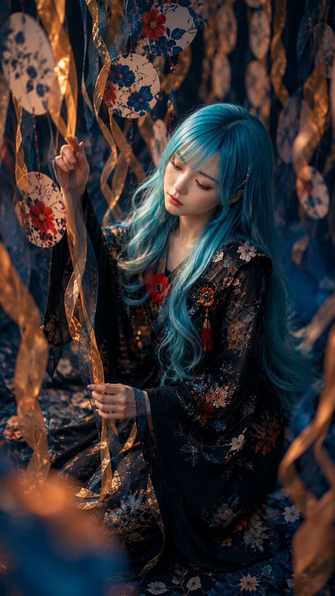 个人资料/头像 - 蓝发节日人像