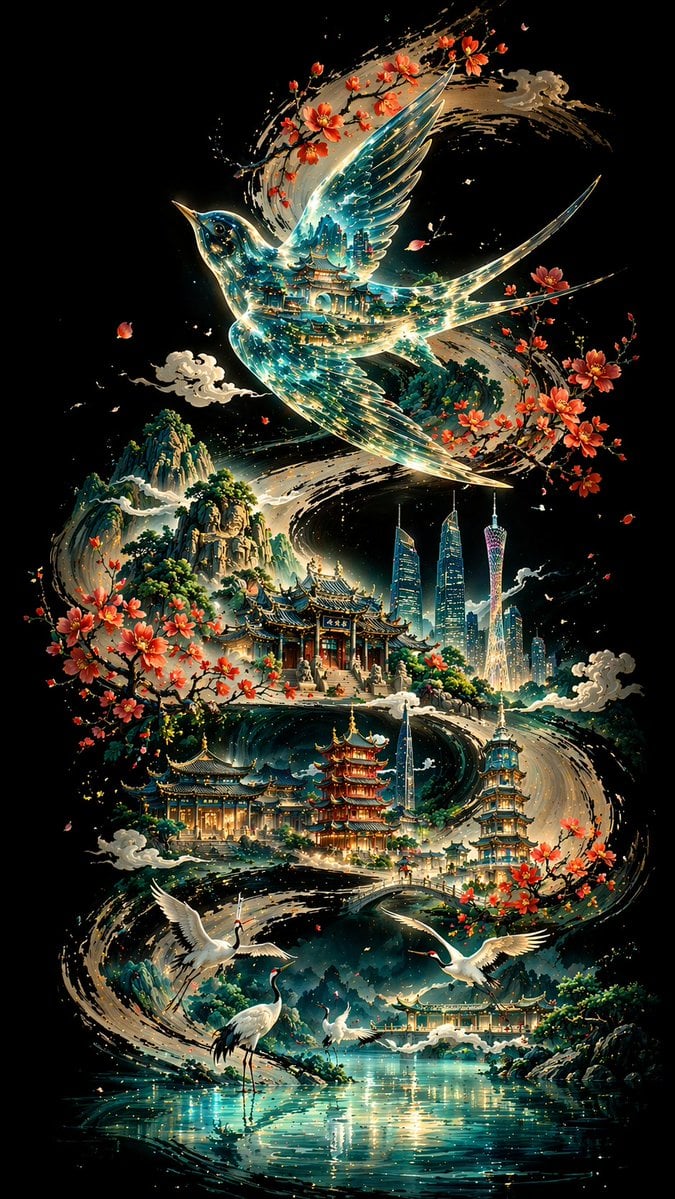 墨韵曲线·广州美学海报