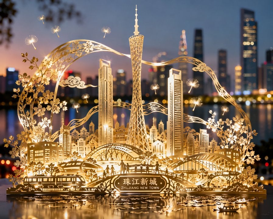 广州剪纸城市海报