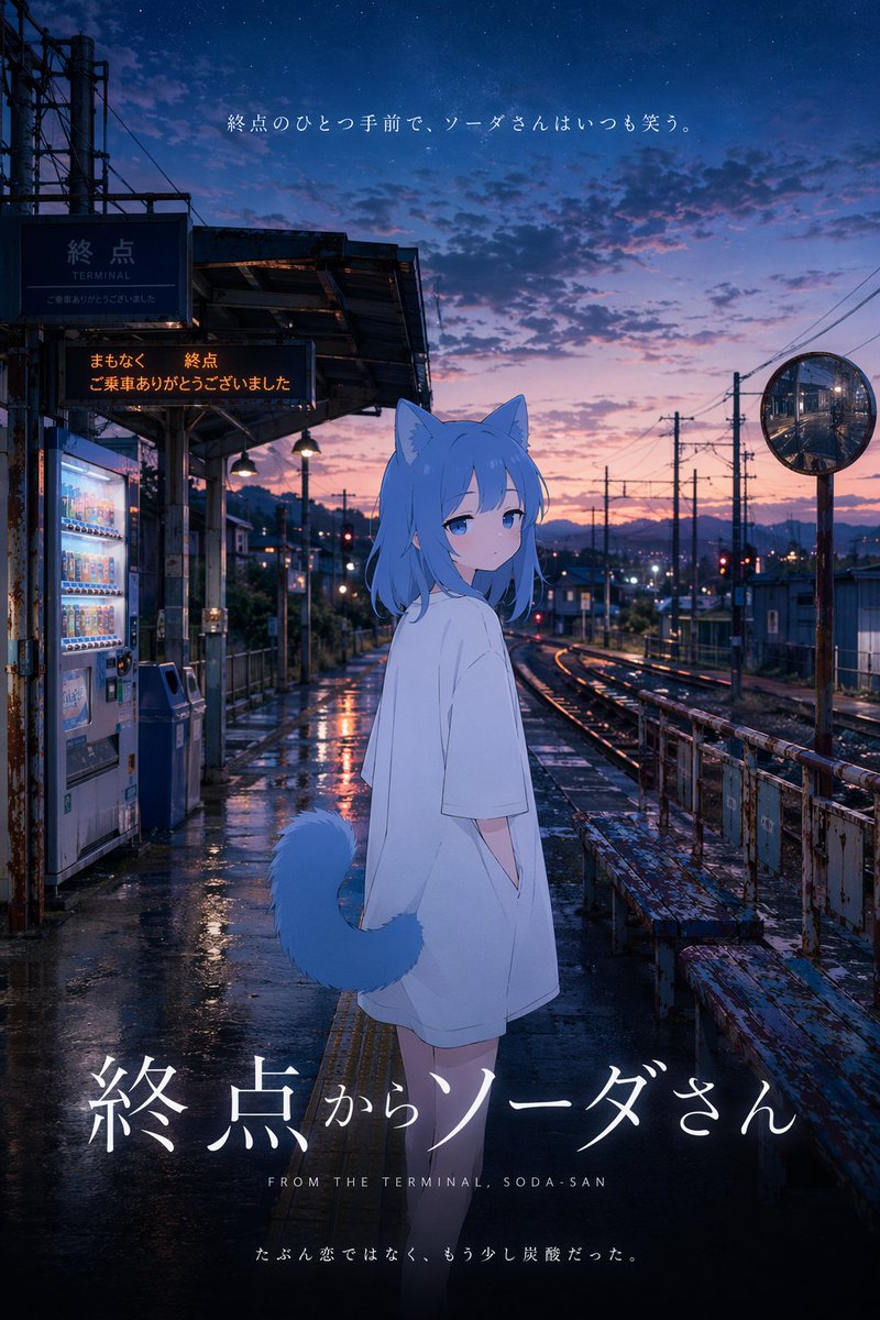 电影感动漫风火车站海报
