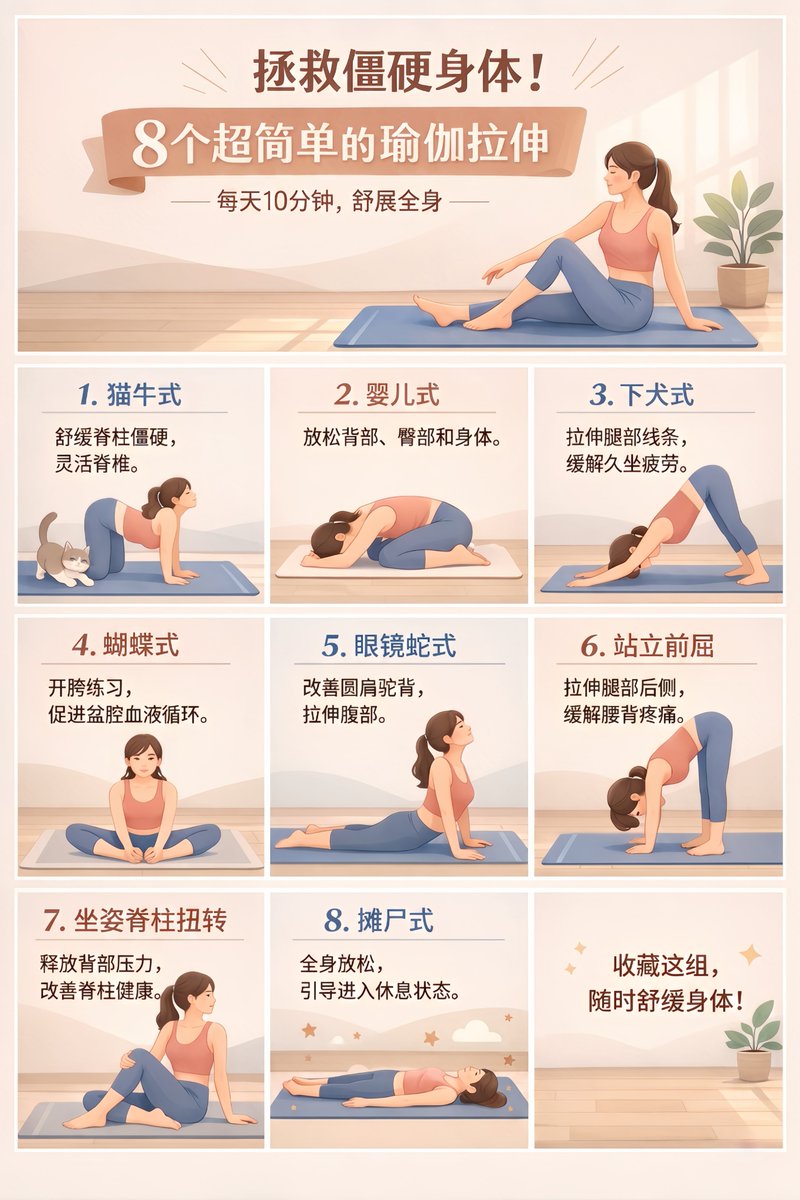 9格瑜伽信息图海报