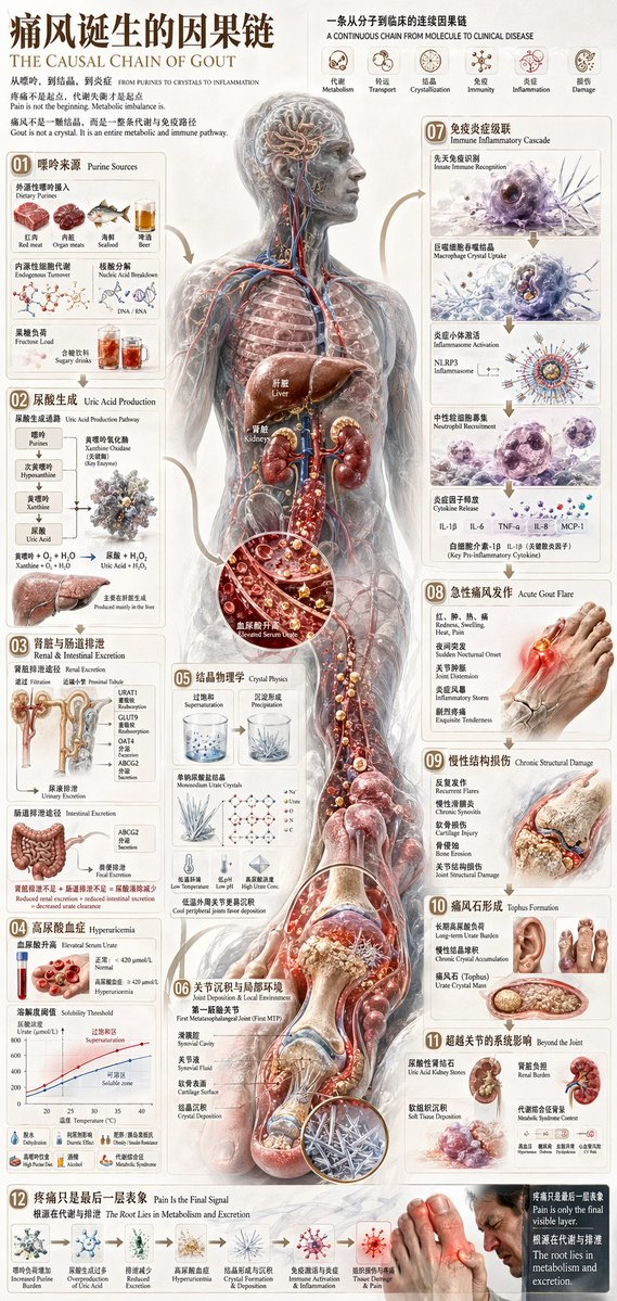 痛风病理医学信息图