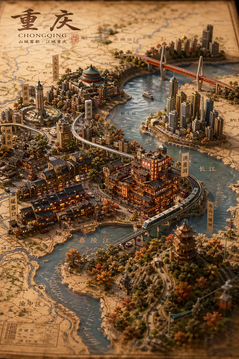 微缩 3D 城市立体地图