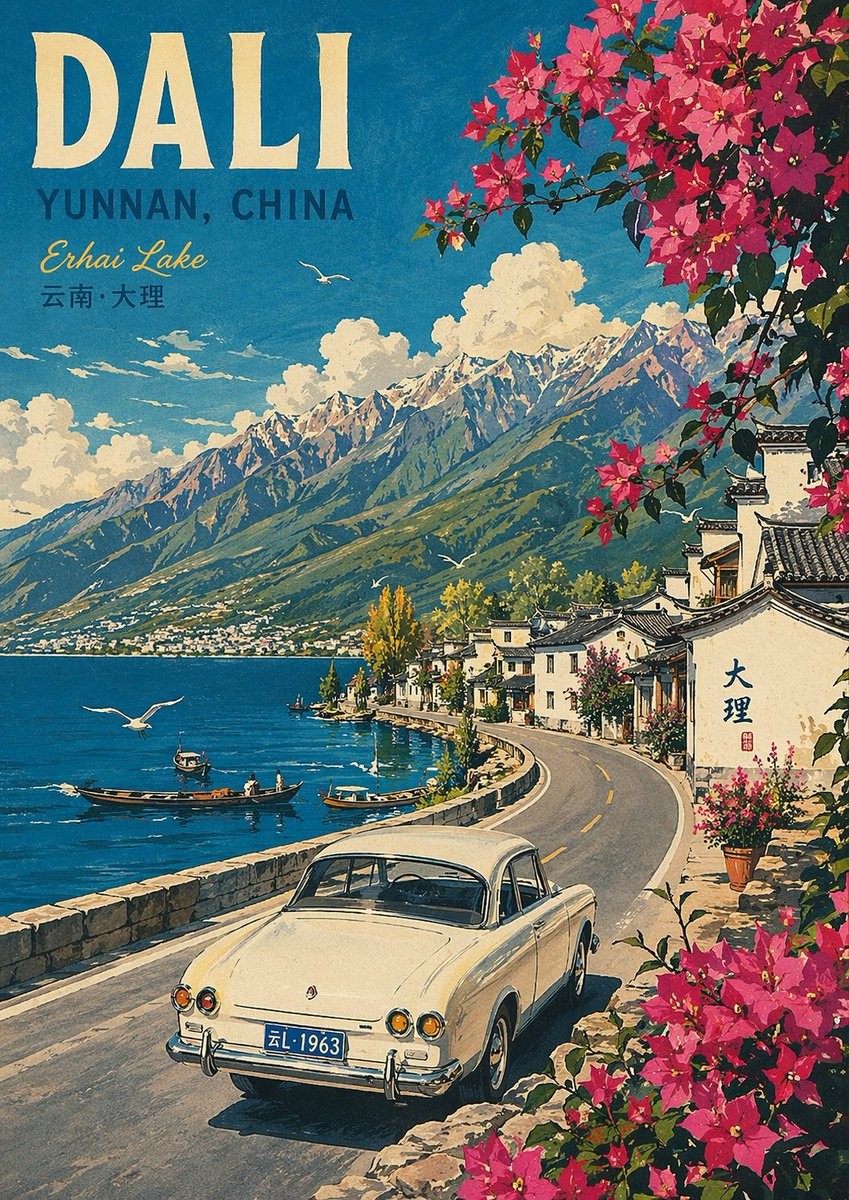 复古旅行海报插画