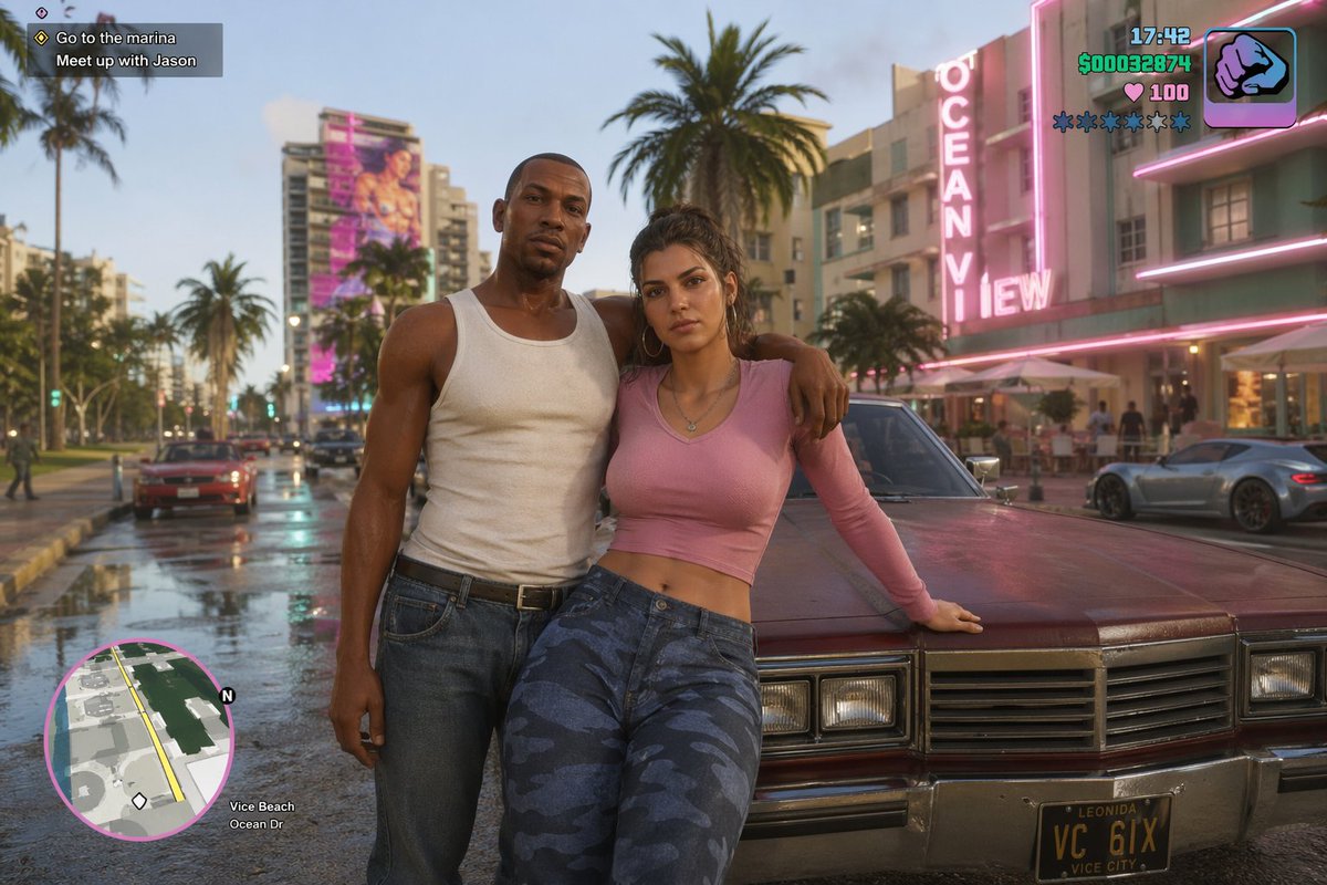 GTA 6 CJ 与 Lucia 联动