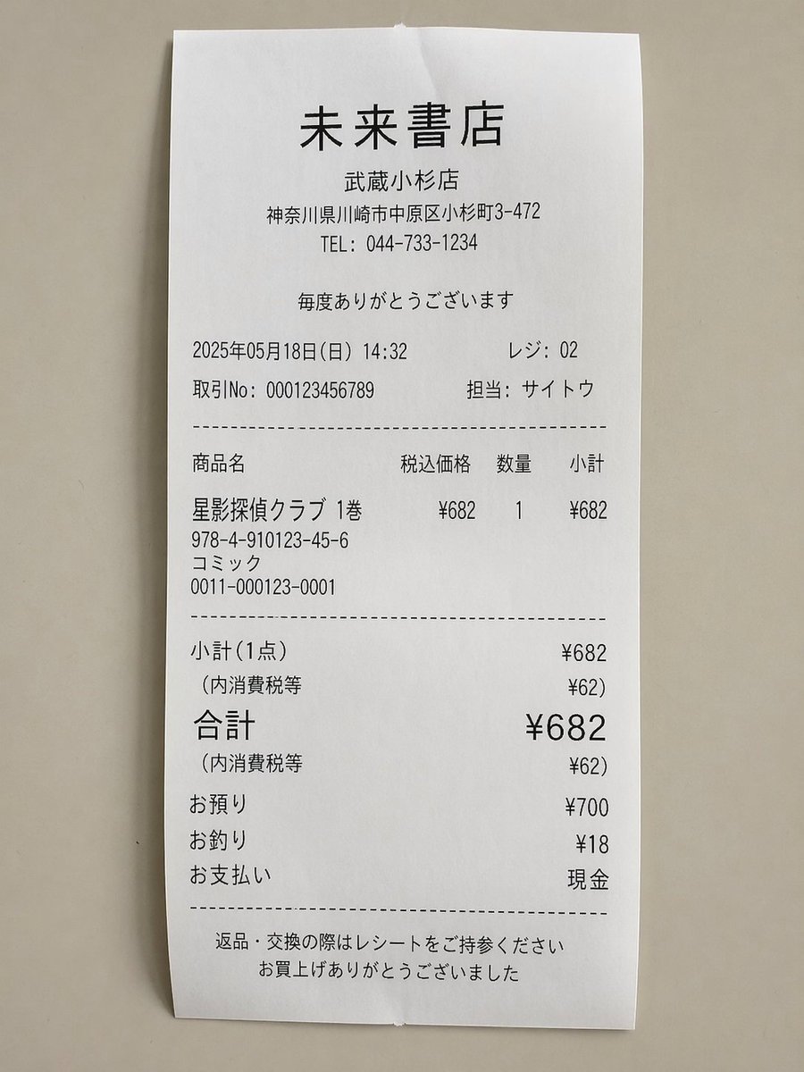 逼真的漫画收据生成器