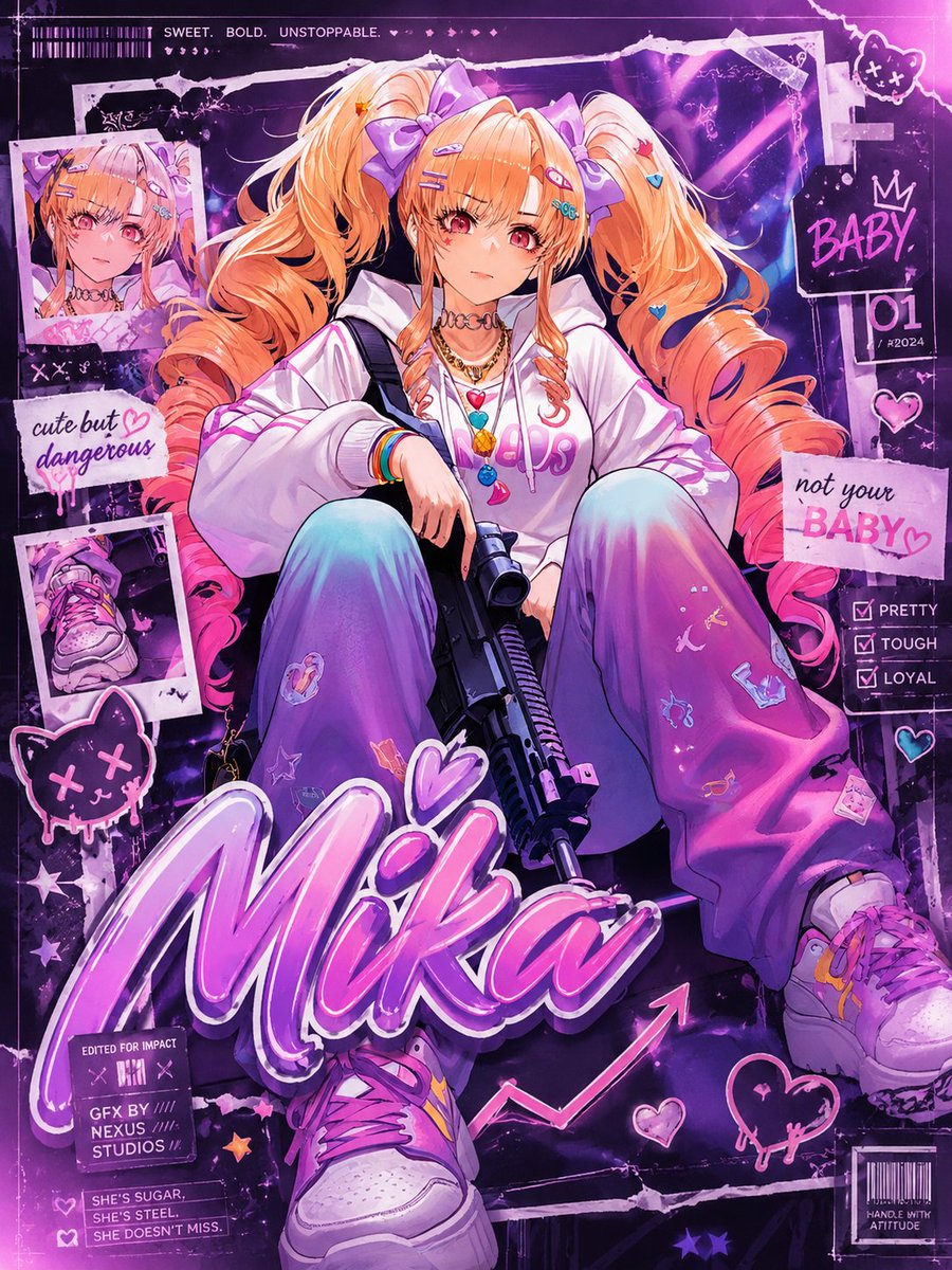 社交媒体帖子 - 剪贴簿动漫 GFX 海报