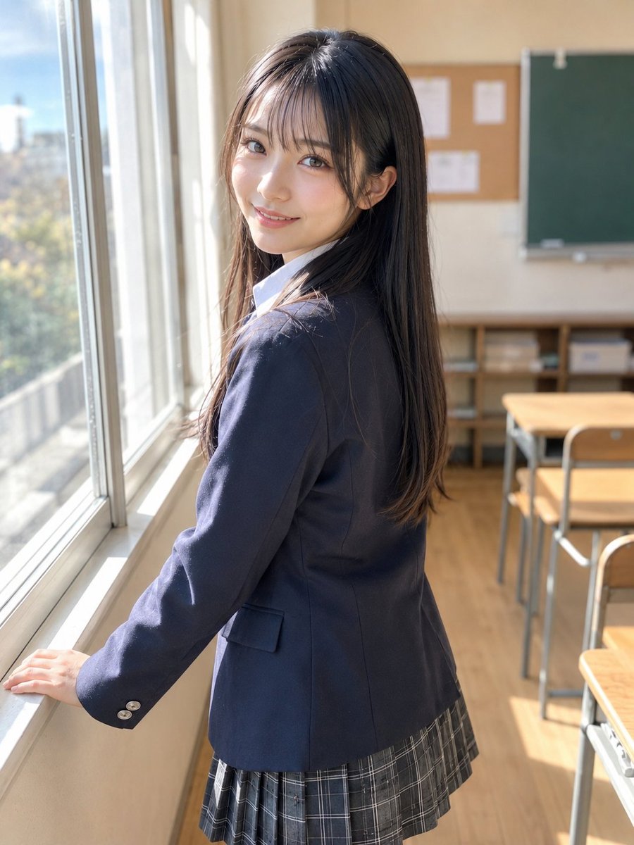 头像 - 匿名女学生于教室窗边