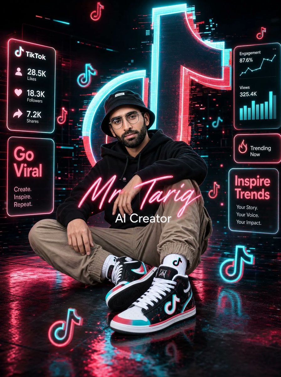 个人资料/头像 - 霓虹TikTok AI创作者海报