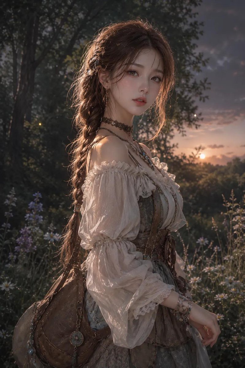 头像 - 森林中的韩系动漫女性