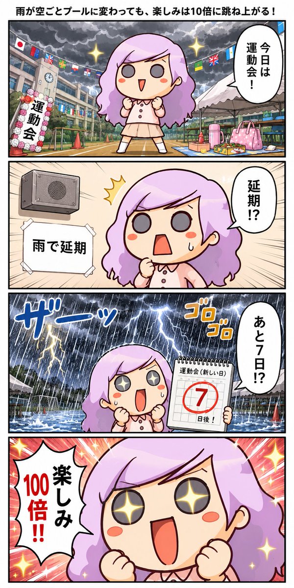 漫画/分镜 - 雨中运动会 Q版漫画