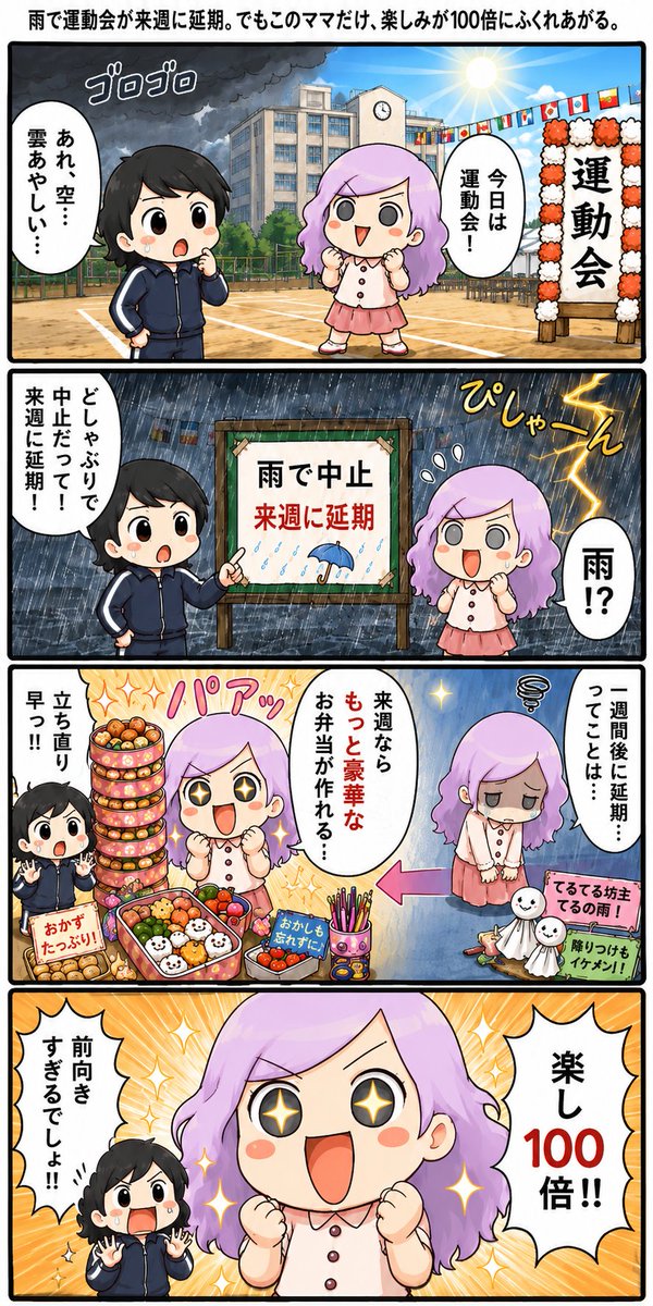 漫画/分镜 - 雨中运动会 Q版漫画