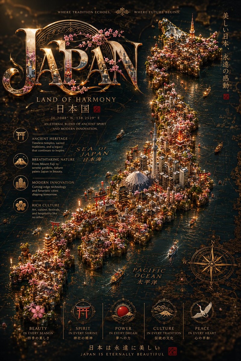 信息图/教育视觉 - 电影感奇幻国家地图集