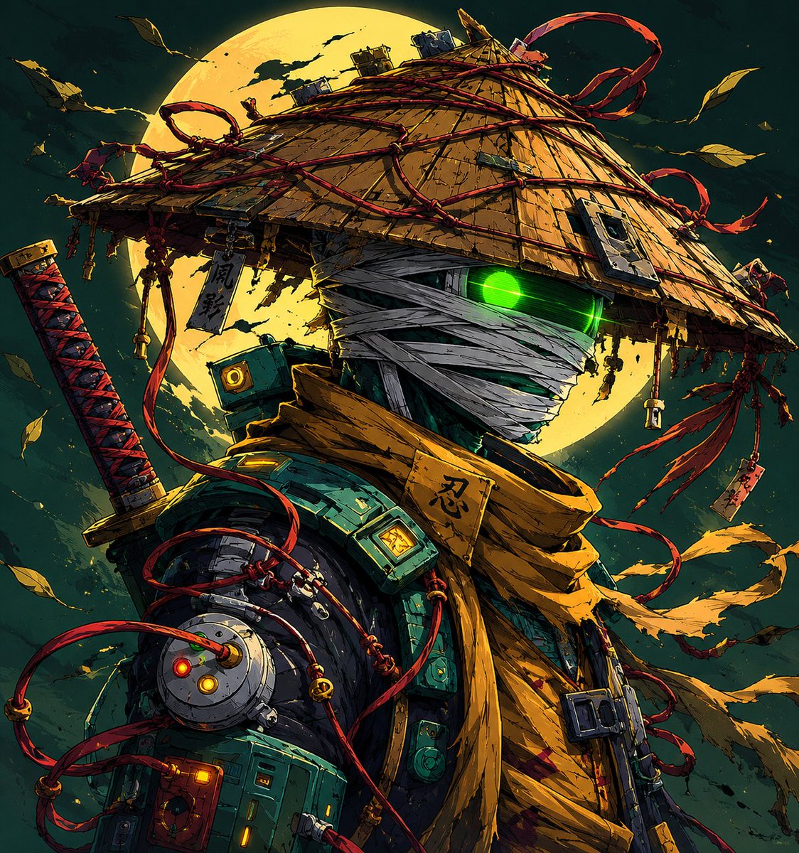漫画/故事板 - 赛博朋克武士与忍者艺术