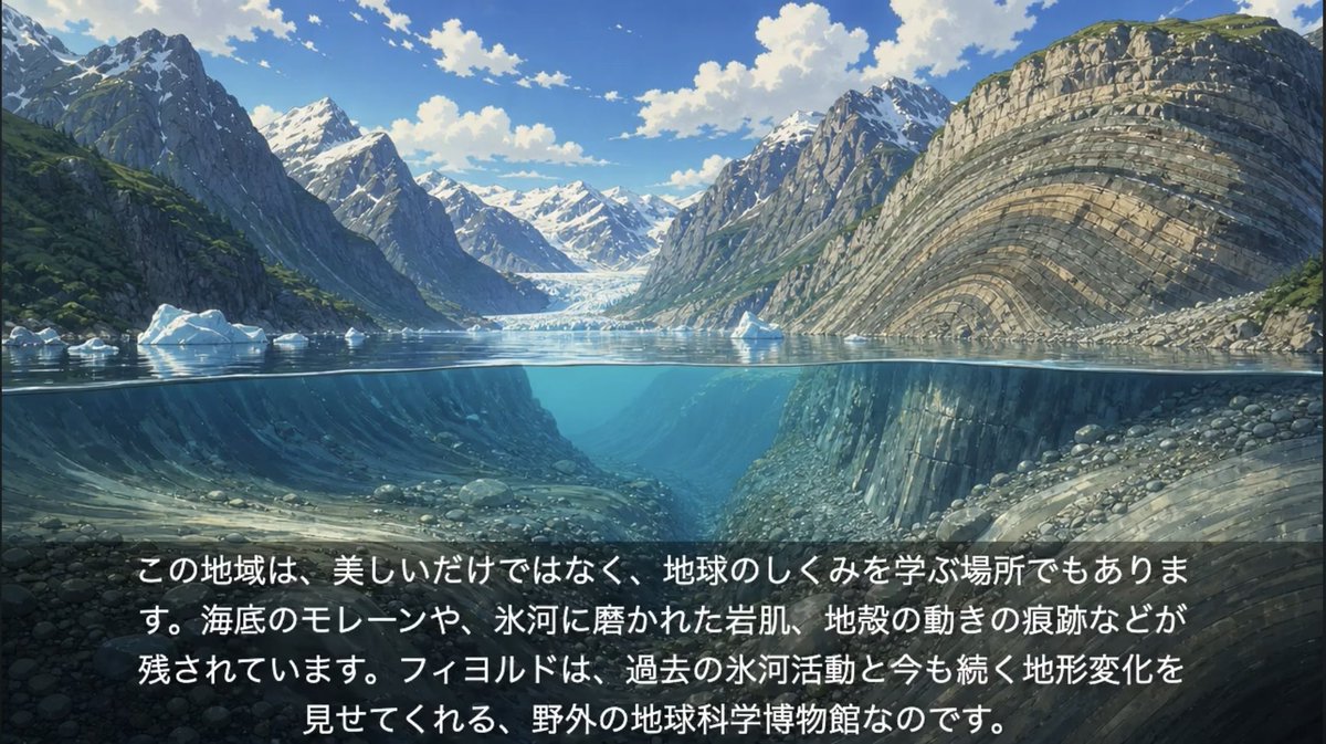信息图 / 教育视觉 - 动漫冰川峡湾地质幻灯片