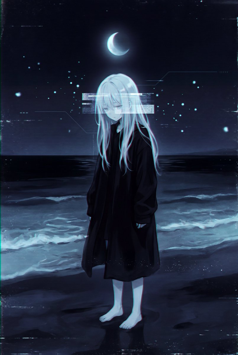 社交媒体帖子 - 黑暗阈限动漫插画