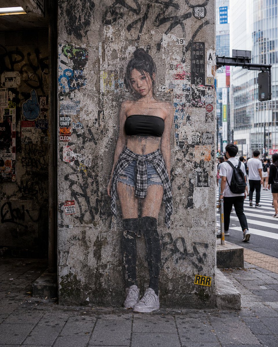 社交媒体帖子 - 2D转3D超现实街头摄影
