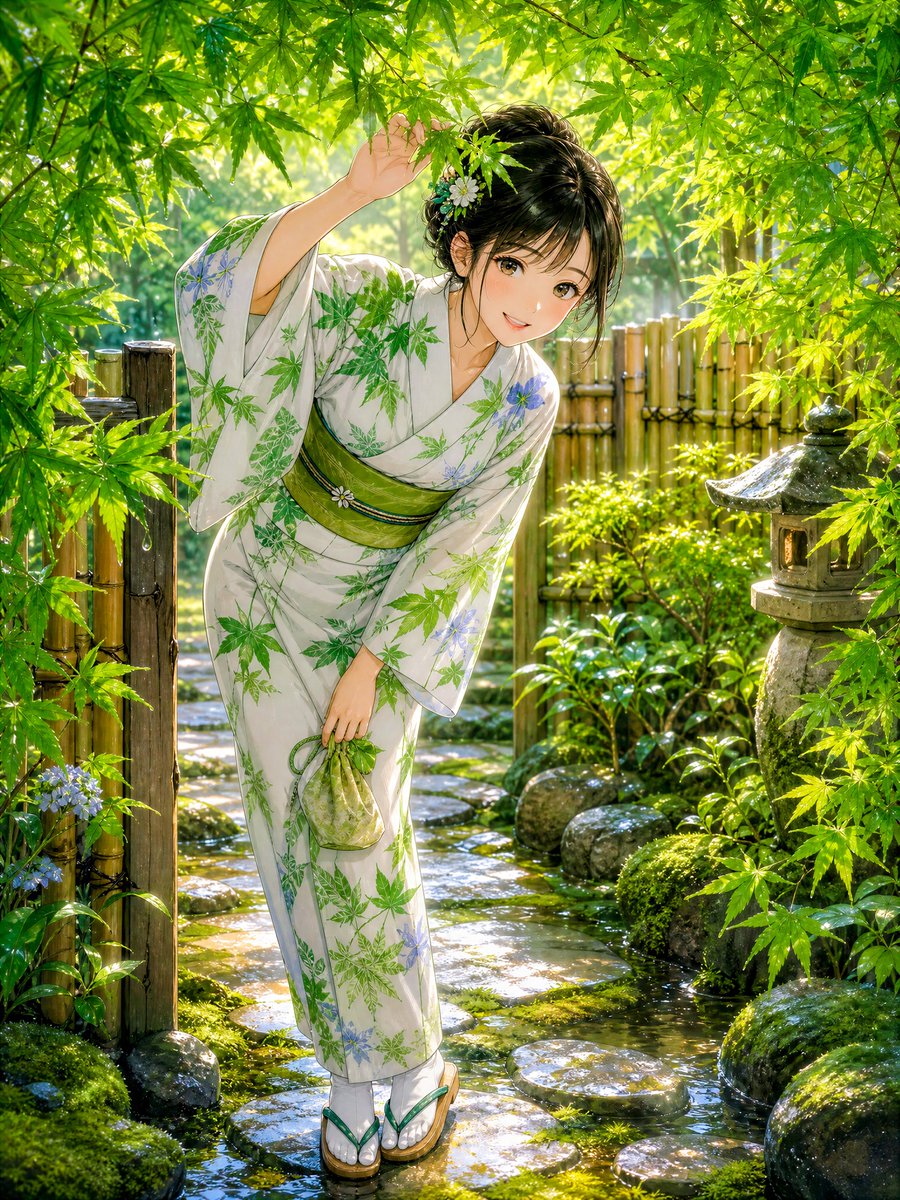 头像 / 头像 - 雨中枫园和服场景
