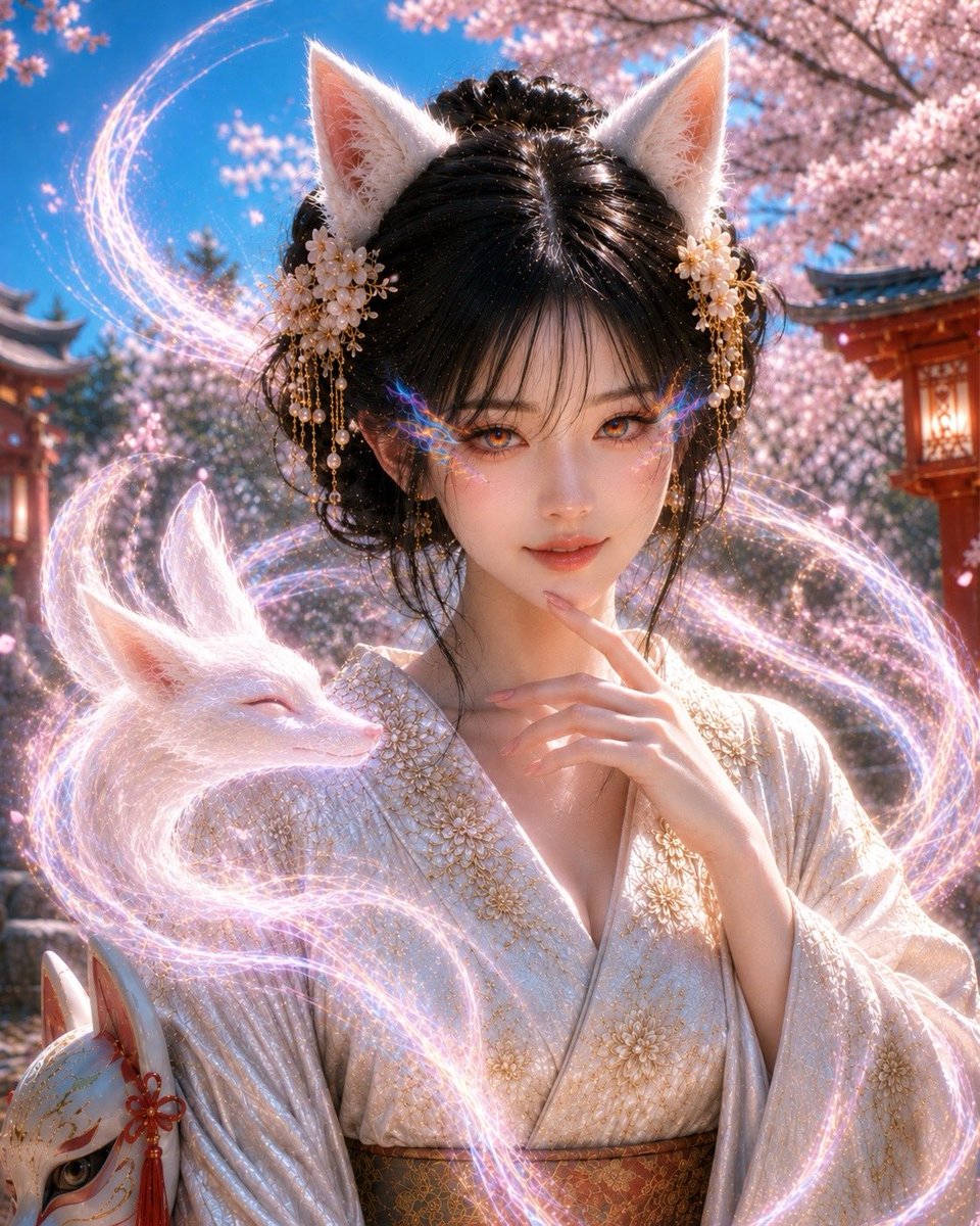 社交媒体帖子 - 神秘狐仙神人像