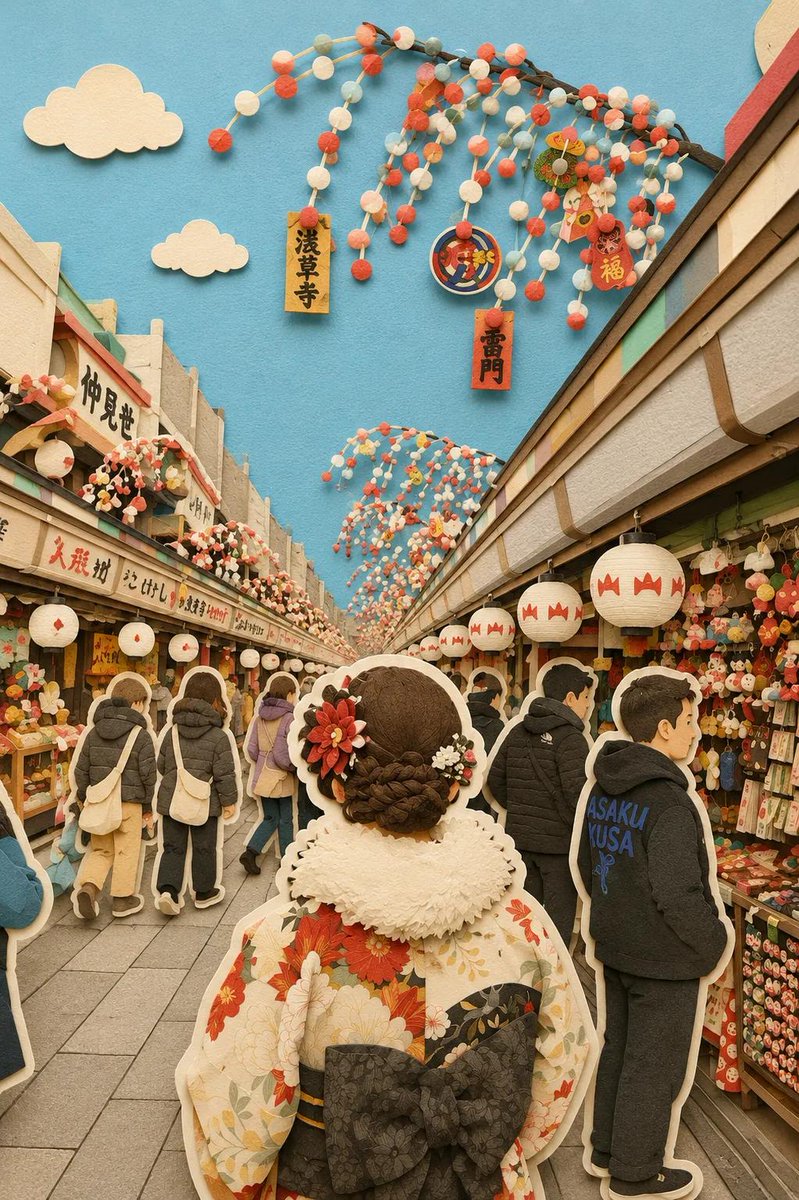 漫画/故事板 - 日式剪纸立体场景