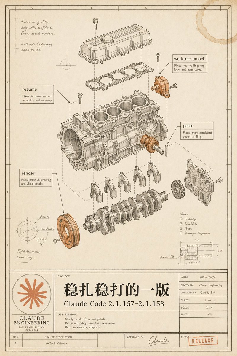 信息图 / 教育视觉 - 复古 Claude Code 发布蓝图