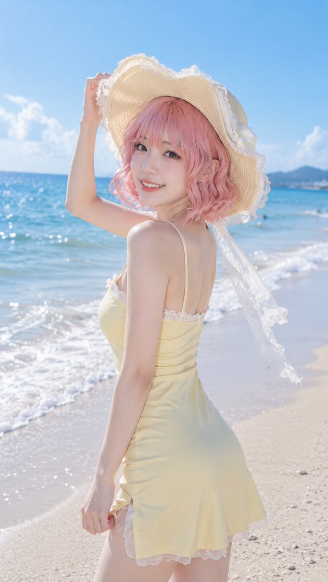 社交媒体帖子 - 夏日海滩度假人像