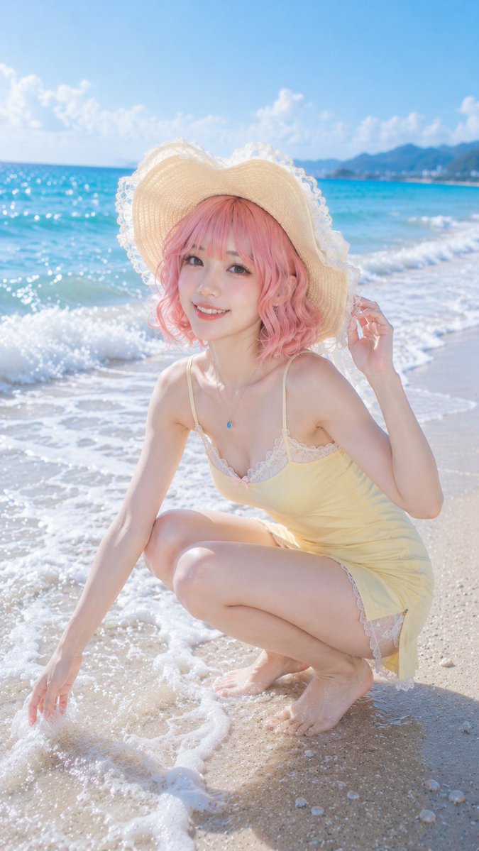 社交媒体帖子 - 夏日海滩度假人像