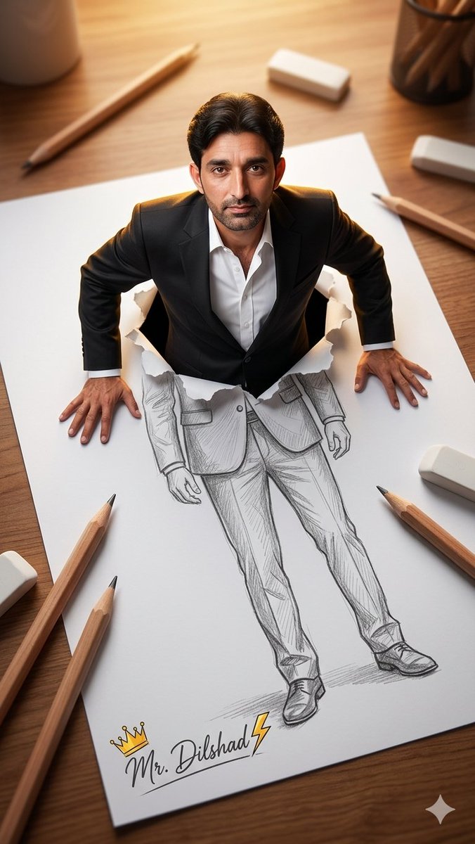 头像 / 头像 - 从铅笔素描中浮现的 3D 人物