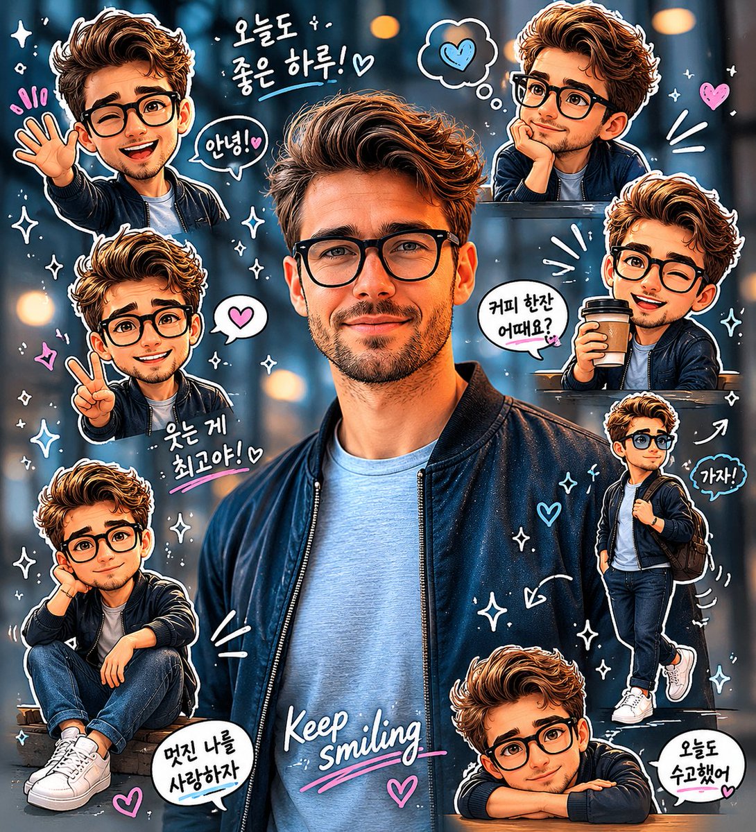 头像 / 头像 - 可爱贴纸日记剪贴簿人像