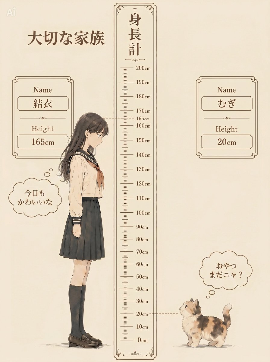 信息图/教育视觉 - 怀旧身高表家庭海报