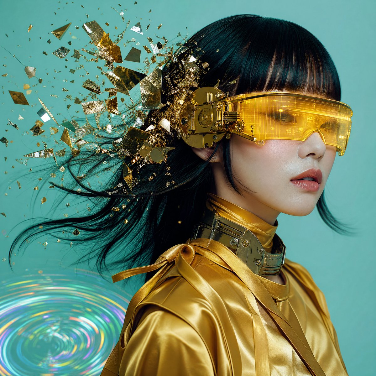 社交媒体帖子 - 不对称构图的杂志风人像