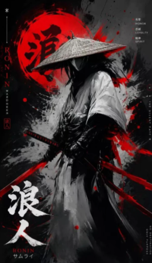 漫画/故事板 - 水墨武士浪人海报