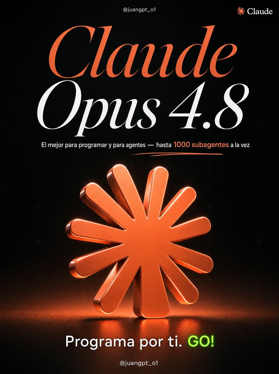 社交媒体帖子 - Claude Opus 4.8 主视觉幻灯片