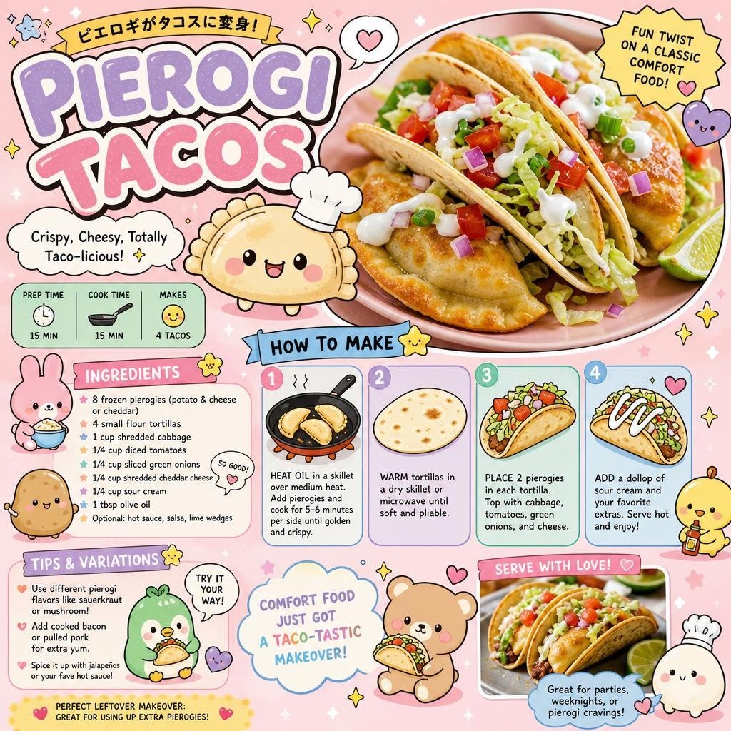 信息图 / 教育视觉 - 可爱波兰饺子玉米卷食谱海报