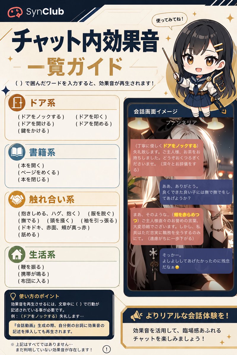 信息图 / 教育视觉 - SynClub 聊天音效指南