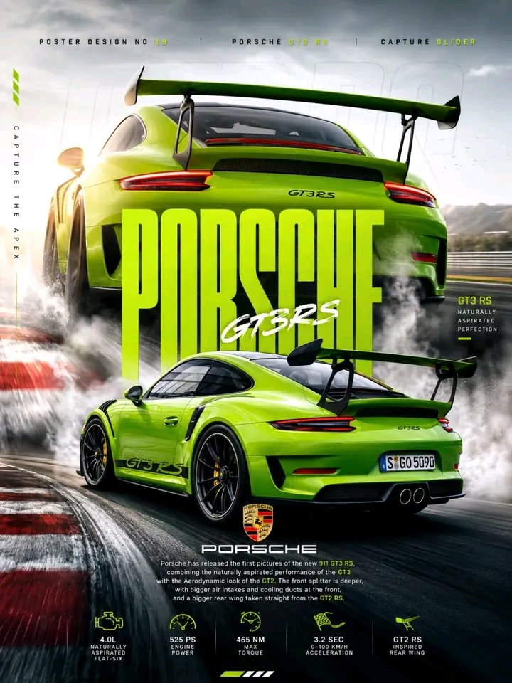 产品营销 - 保时捷911 GT3 RS赛车海报