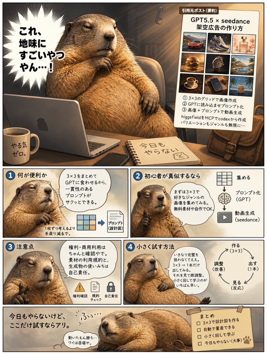 信息图/教育视觉 - 懒洋洋水豚广告工作流漫画