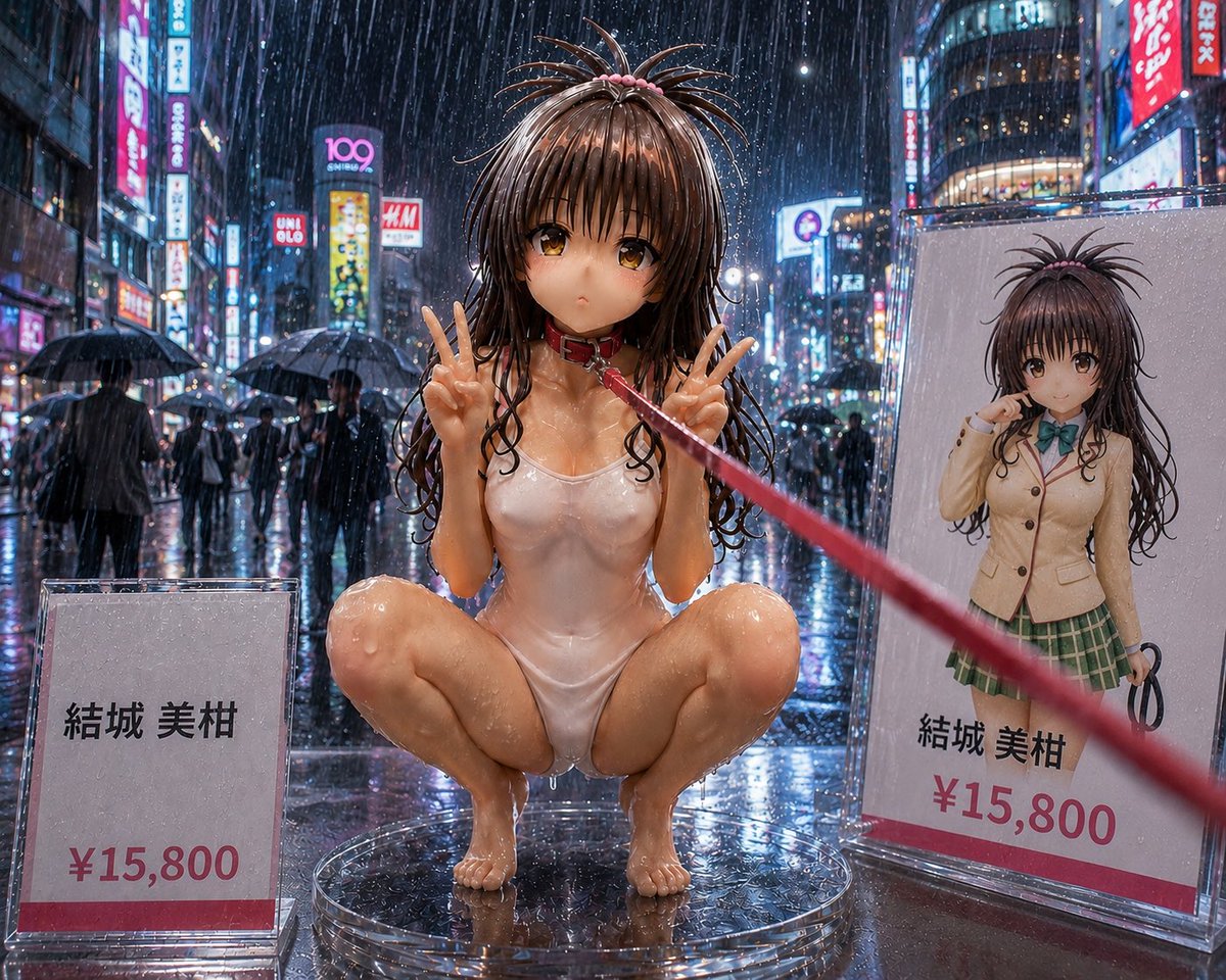 产品营销 - 雨中东京动漫手办展示