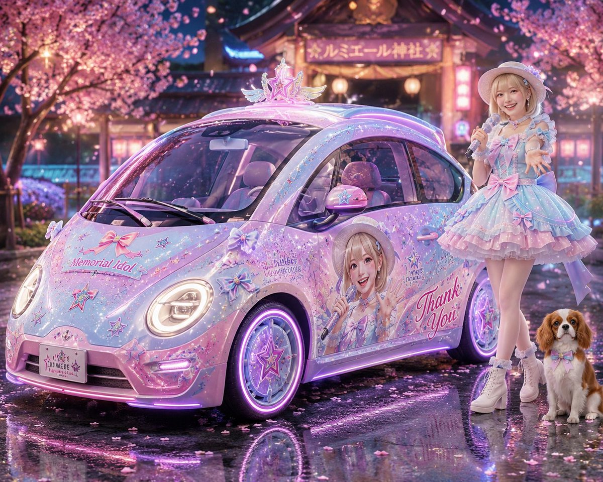 产品营销 - 樱花神社前的粉彩痛车偶像