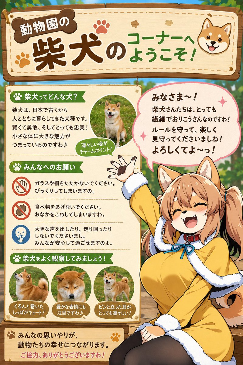 信息图/教育视觉 - 柴犬动物园角落海报