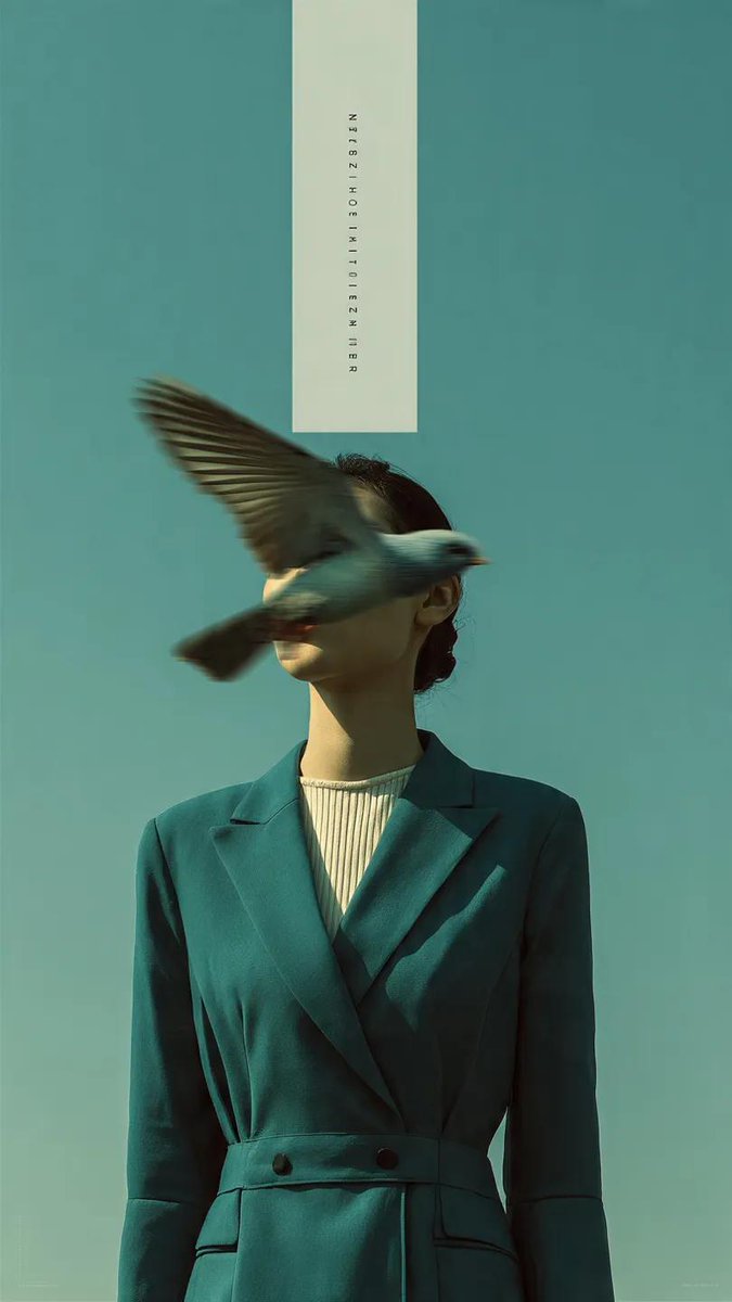 社交媒体帖子 - 前卫时尚杂志风人像