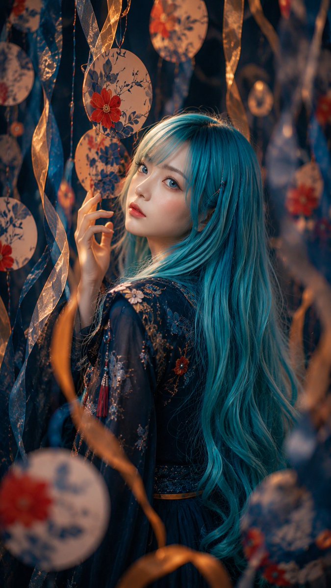 个人资料/头像 - 蓝发节日人像