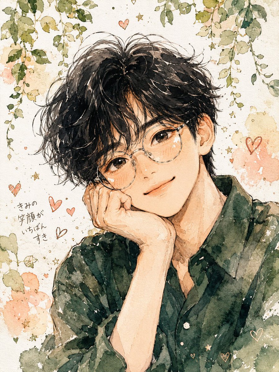 个人资料/头像 - 水彩动漫男性人像