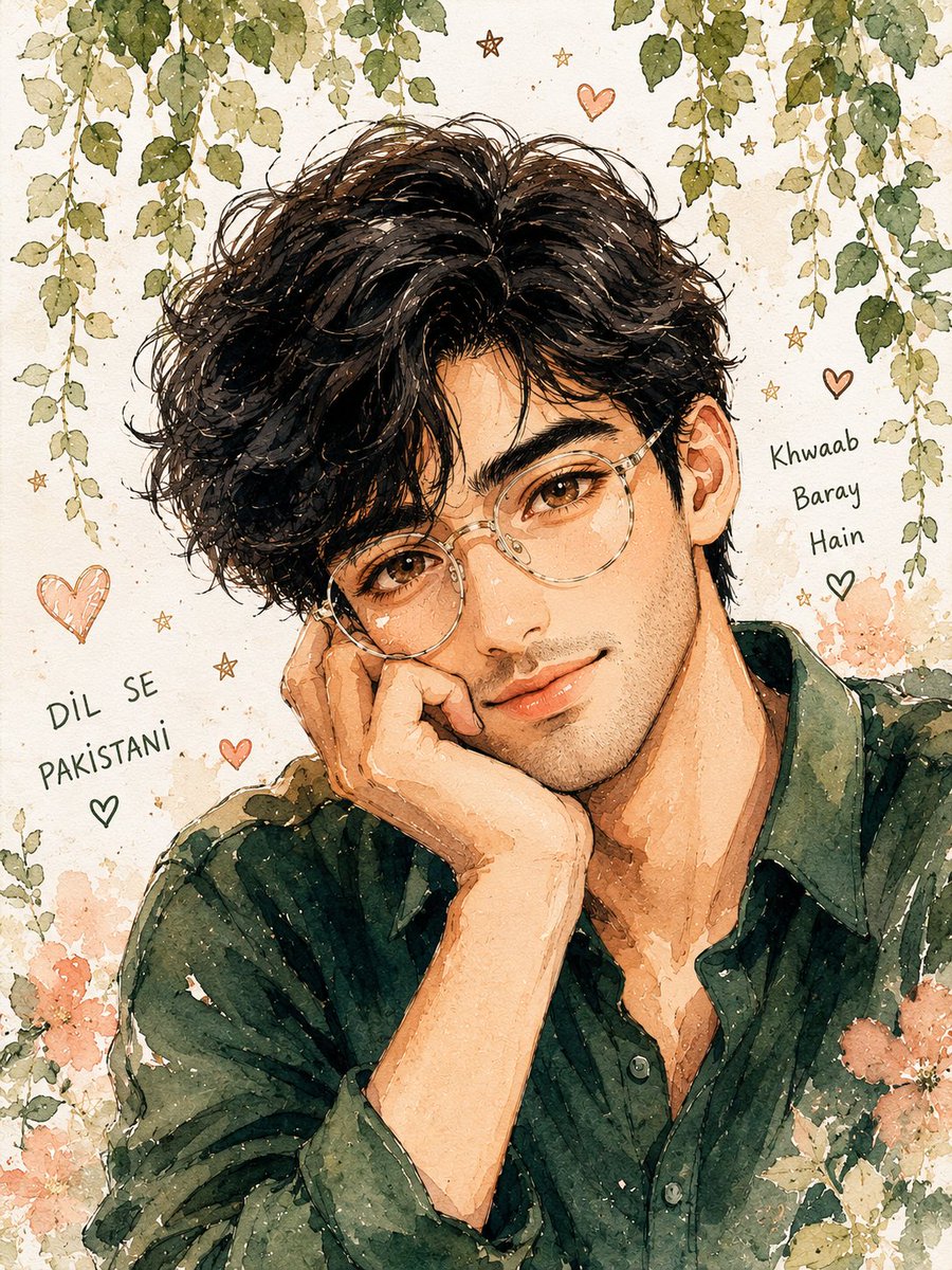 个人资料/头像 - 水彩动漫男性人像