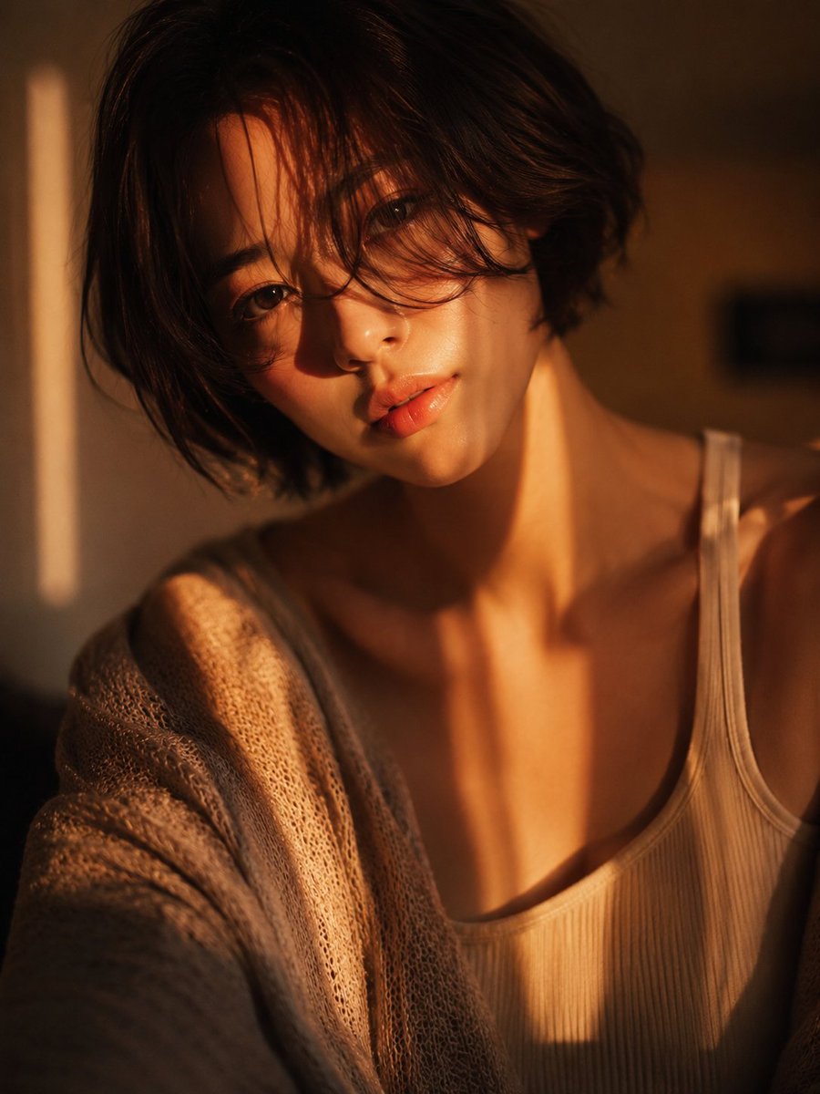社交媒体帖子 - 黄金时刻特写人像