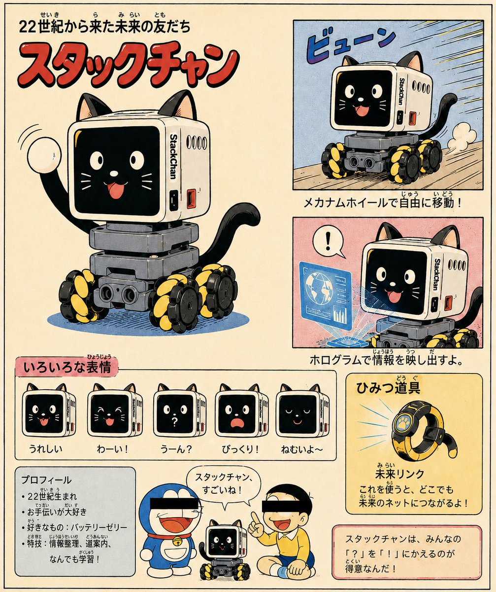 漫画/故事板 - 复古漫画StackChan概念图
